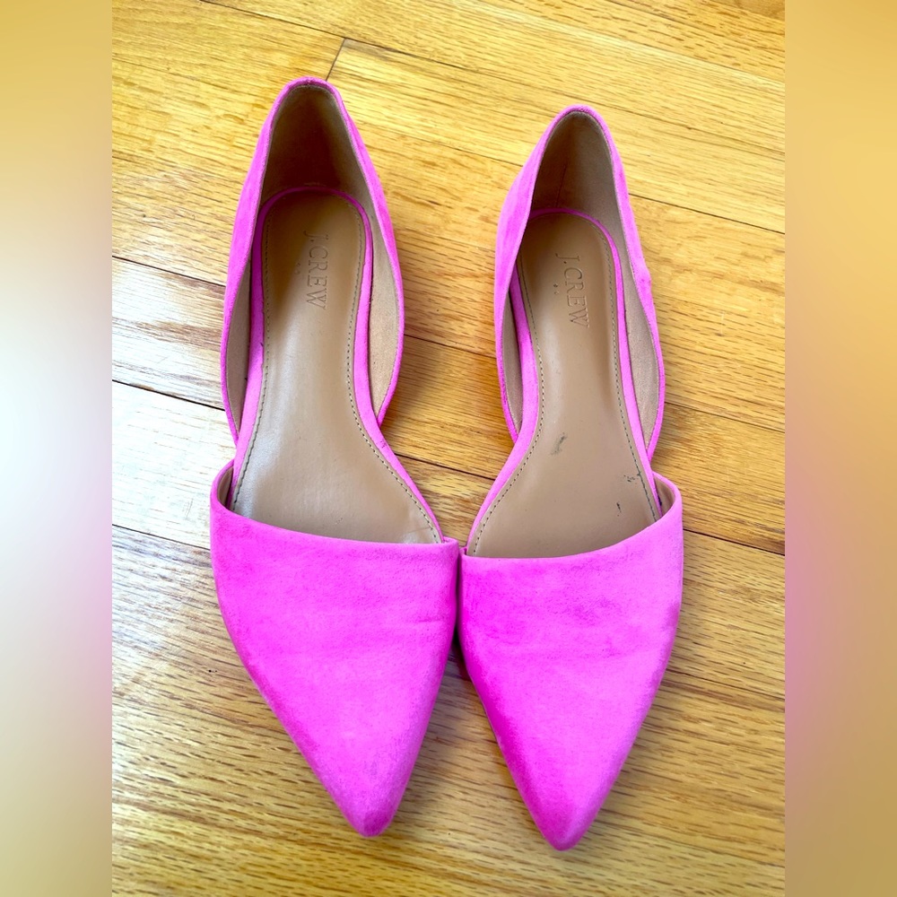 J.crew hot pink Zoe d’Orsay pointy flats